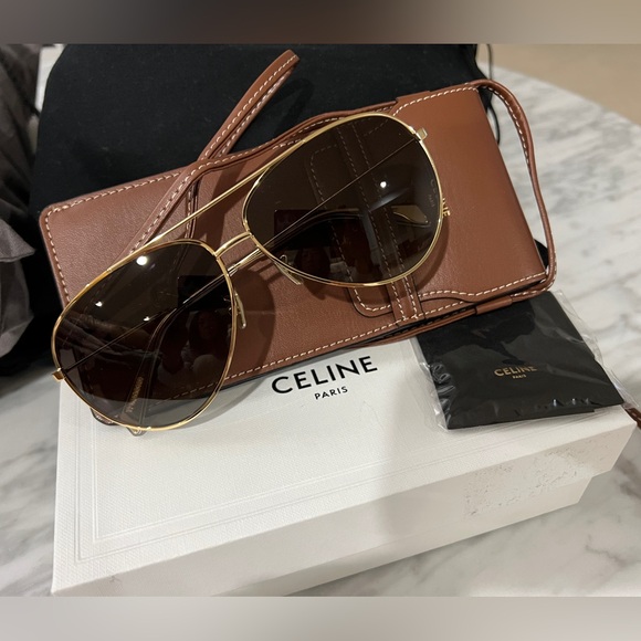 CELINE Aviator Sunglasses with Polarized Lenses - Picture 6 of 6